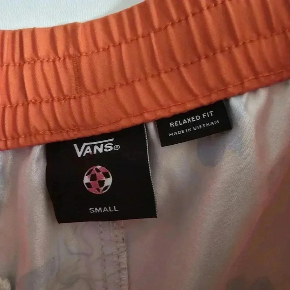 VANS Floral Orange Music 17" Relaxed Shorts No Lining Swim Trunks Men Size Small - Picture 4 of 8
